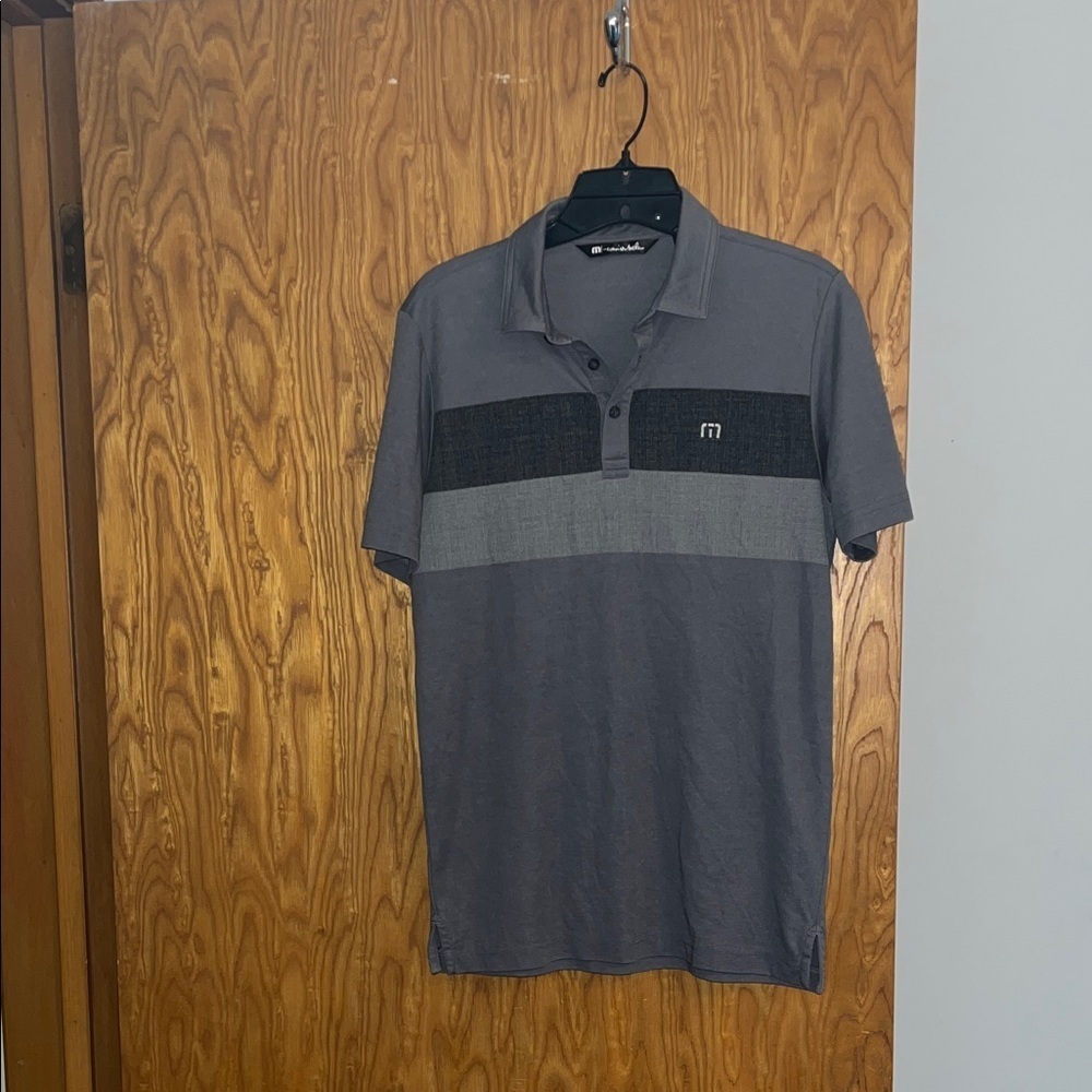 Travis Mathew Charcoal and Black Polo Shirt